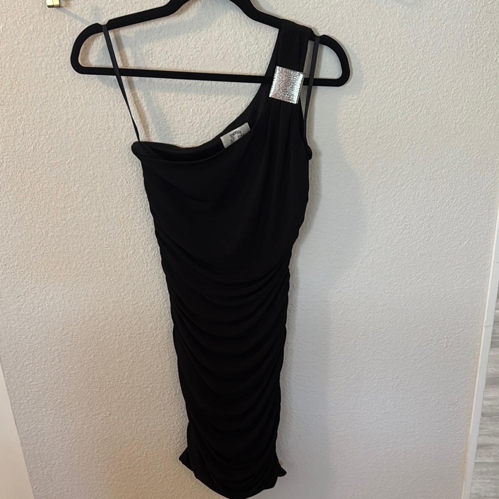 Sweet Storm Black One-Shoulder Cocktail Dress